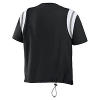 Women's WEAR by Erin Andrews Black Chicago White Sox Cinched Colorblock T-Shirt