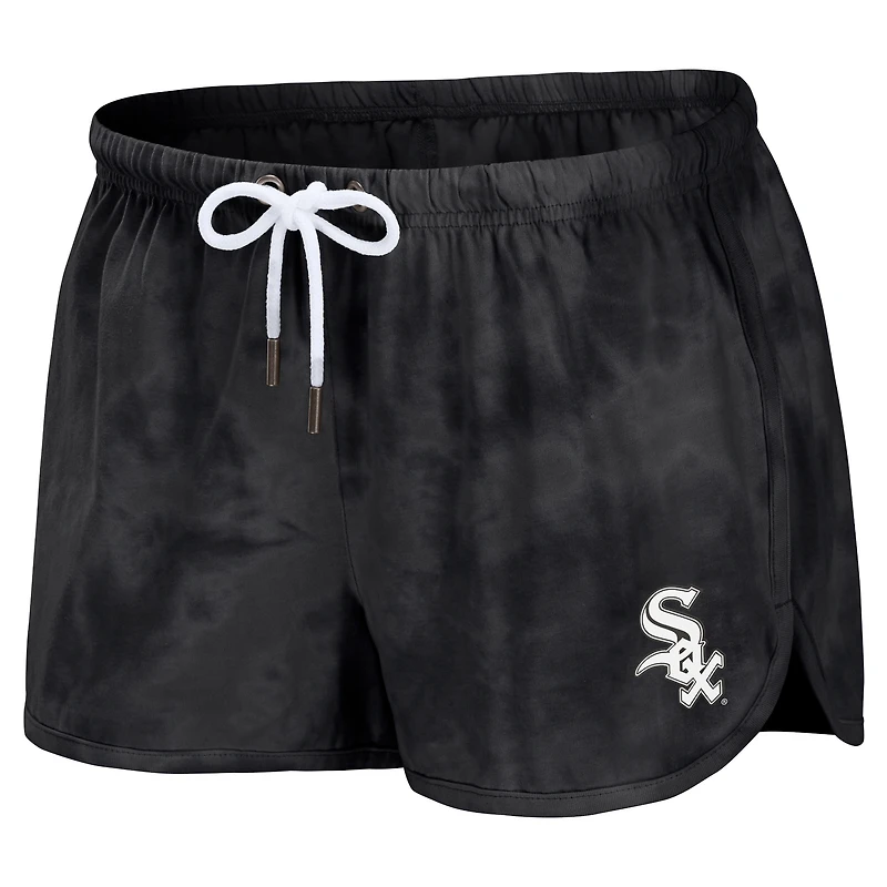 Women's WEAR by Erin Andrews Black Chicago White Sox Cropped Pullover Sweatshirt & Shorts Lounge Set