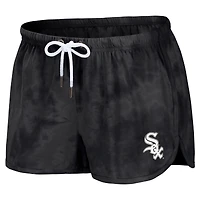 Women's WEAR by Erin Andrews Black Chicago White Sox Cropped Pullover Sweatshirt & Shorts Lounge Set