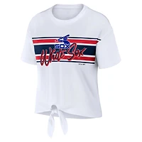 Women's WEAR by Erin Andrews White Chicago Sox Front Tie T-Shirt