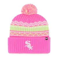 Bonnet en tricot à revers Polar Vortex rose Chicago White Sox pour jeune '47 avec pompon