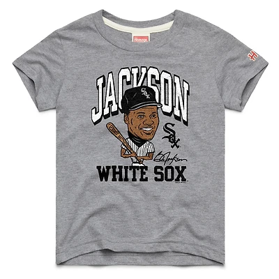 T-shirt gris à motif caricature Bo Jackson, collection Chicago White Sox Cooperstown, hommage aux jeunes