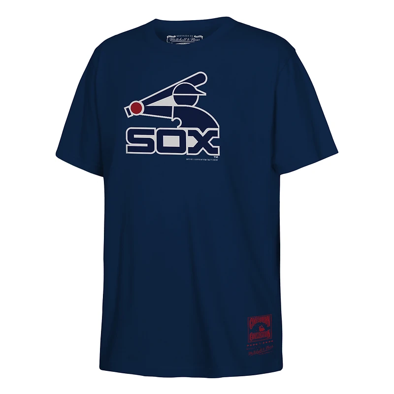 T-shirt Mitchell & Ness bleu marine pour enfant, logo rétro des White Sox de Chicago