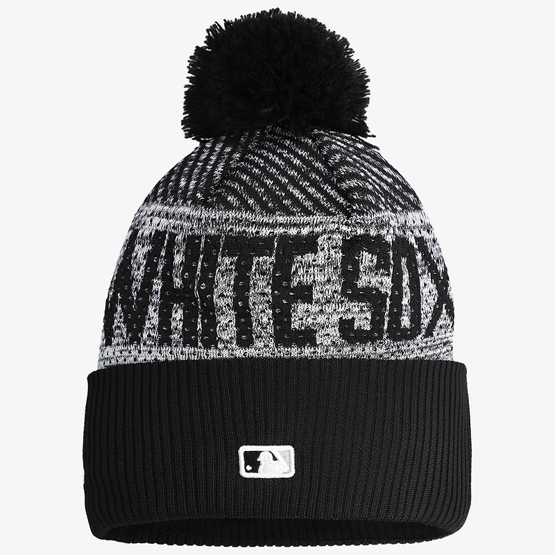 Bonnet sport à revers et pompon New Era noir Chicago White Sox collection 2022 Authentic pour enfant
