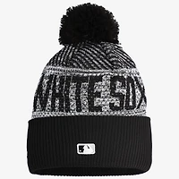 Bonnet sport à revers et pompon New Era noir Chicago White Sox collection 2022 Authentic pour enfant