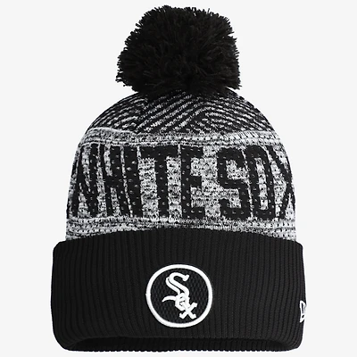 Youth New Era  Black Chicago White Sox 2022 Authentic Collection Sport Cuffed Knit Hat with Pom