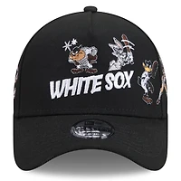 Casquette ajustable New Era noire pour jeunes Chicago White Sox Looney Tunes A-Frame 9FORTY