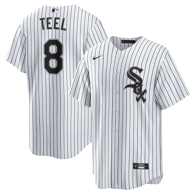 Maillot Nike Kyle Teel blanc pour jeunes, réplique domicile des Chicago White Sox