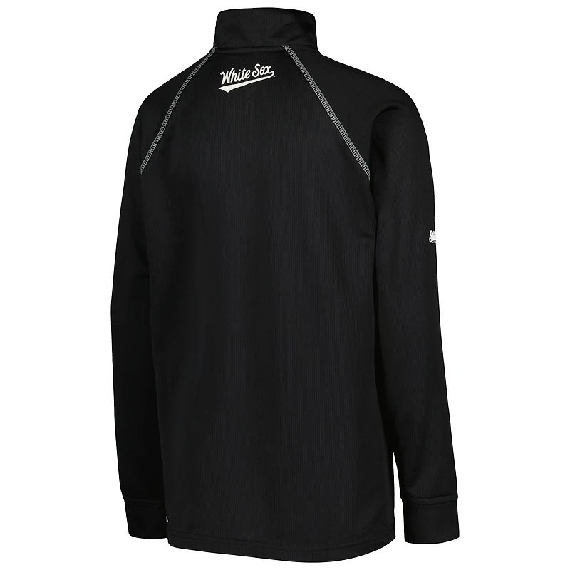 Veste à quart de zip raglan Stitches Black Chicago White Sox Team pour jeune