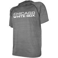 Youth Stitches Heathered Black Chicago White Sox Raglan Short Sleeve Pullover Hoodie