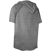 Youth Stitches Heathered Black Chicago White Sox Raglan Short Sleeve Pullover Hoodie