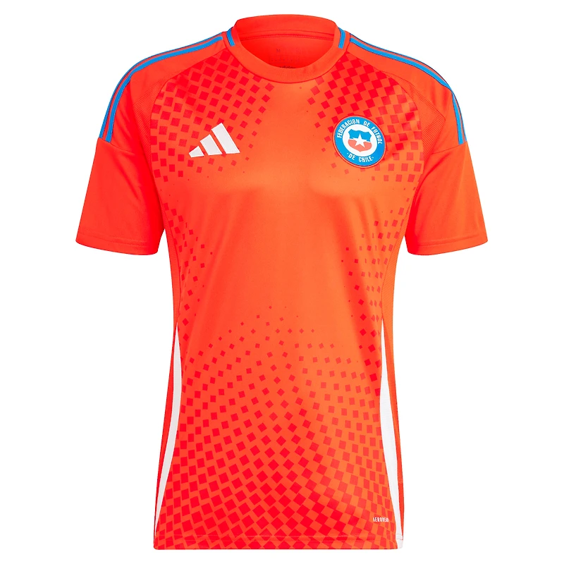 Maillot adidas rouge pour homme de l'équipe nationale du Chili 2024 domicile réplique