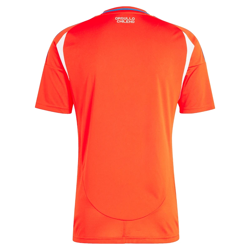 Maillot adidas rouge pour homme de l'équipe nationale du Chili 2024 domicile réplique