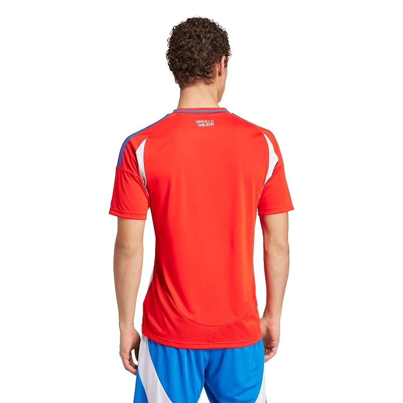 Maillot adidas rouge pour homme de l'équipe nationale du Chili 2024 domicile réplique