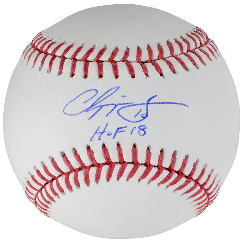Balle de baseball autographiée par Chipper Jones des Braves d'Atlanta avec l'inscription « HOF 18 »