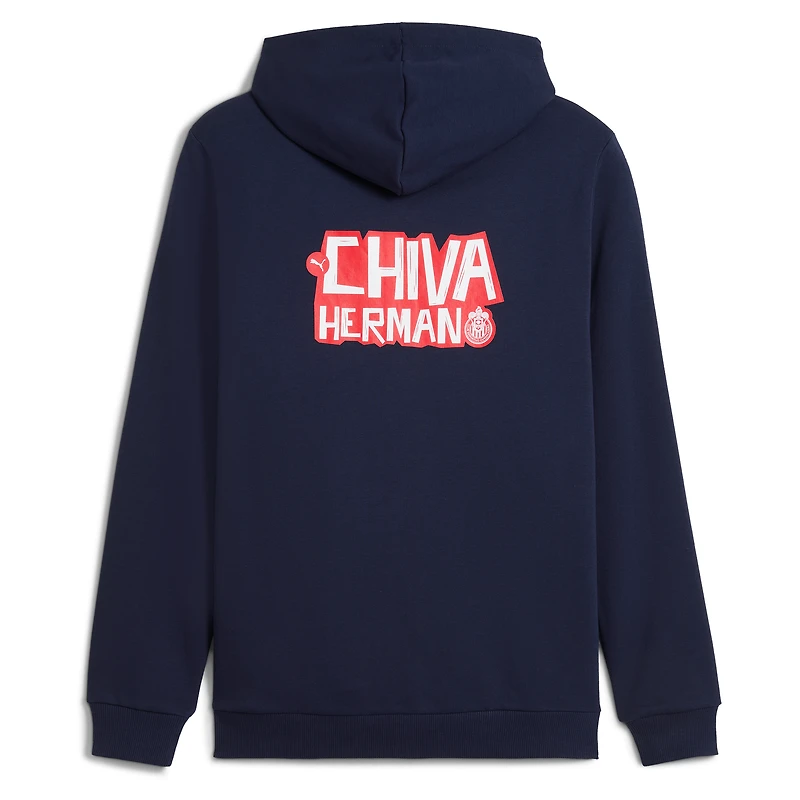 Men's Puma  Navy Chivas ftblCulture Full-Zip Sweat Hoodie