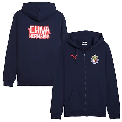 Men's Puma  Navy Chivas ftblCulture Full-Zip Sweat Hoodie
