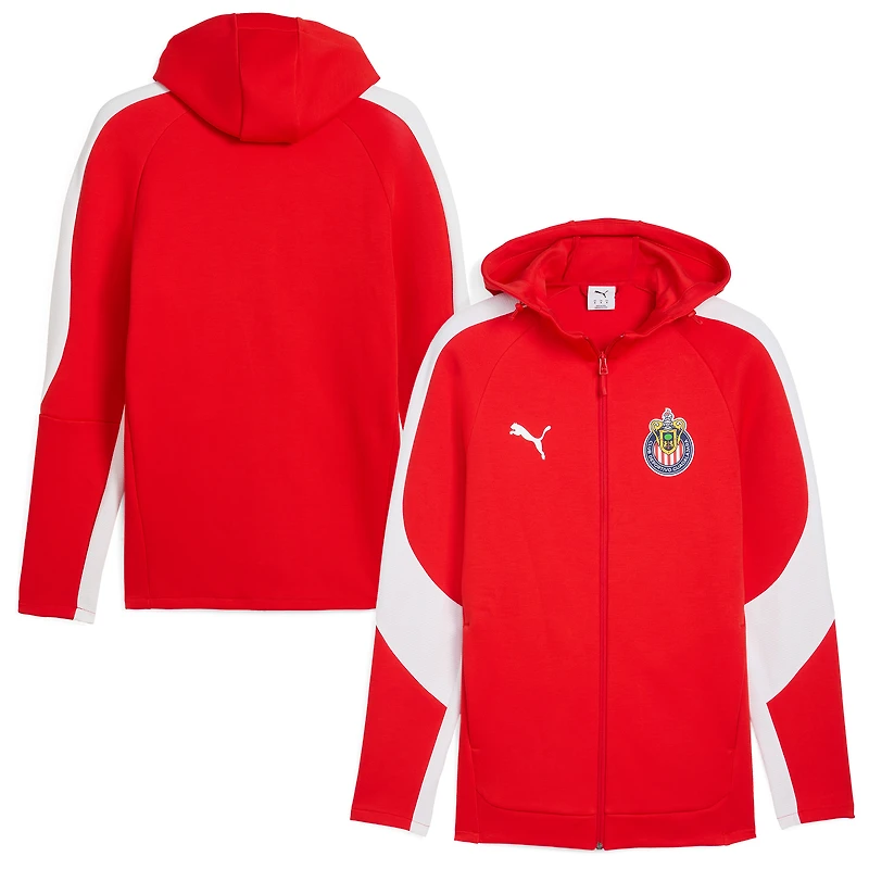 Men's Puma  Red Chivas Evostripe Raglan Full-Zip Hooded Jacket