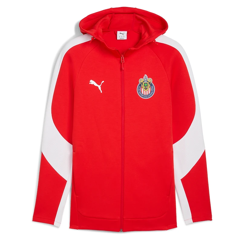 Men's Puma  Red Chivas Evostripe Raglan Full-Zip Hooded Jacket