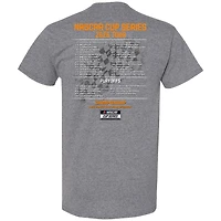 Men's Checkered Flag Sports  Heather Charcoal Chris Buescher 2026 NASCAR Schedule T-Shirt