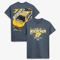 Men's Classic Ink  Charcoal Chris Buescher #17 Fastenal Body Guard T-Shirt