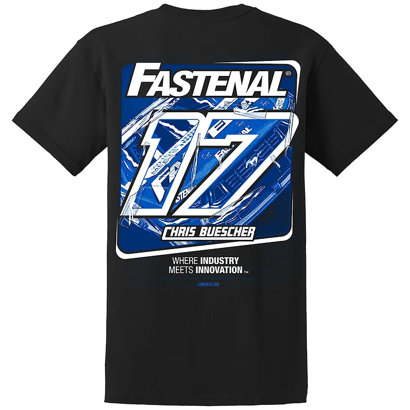 T-shirt noir pour homme RFK Racing Chris Buescher Fastenal Car