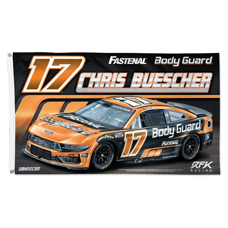 WinCraft Chris Buescher 3' x 5' Single-Sided Deluxe Flag