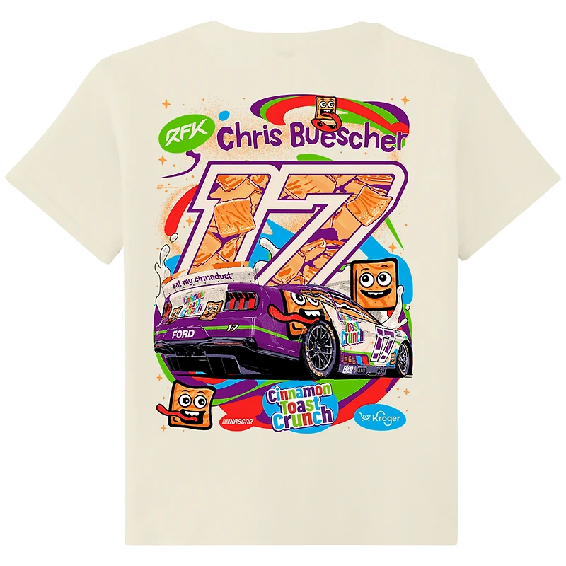 Youth Natural Chris Buescher Cinnamon Toast Crunch Car T-Shirt
