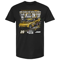 T-shirt noir à damier pour homme Christopher Bell, Series éliminatoires NASCAR Cup 2025, DeWalt All