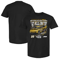T-shirt noir à damier pour homme Christopher Bell, Series éliminatoires NASCAR Cup 2025, DeWalt All