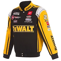 Veste d'uniforme en sergé à boutons-pression Christopher Bell DeWalt pour homme de JH Design, noire et jaune