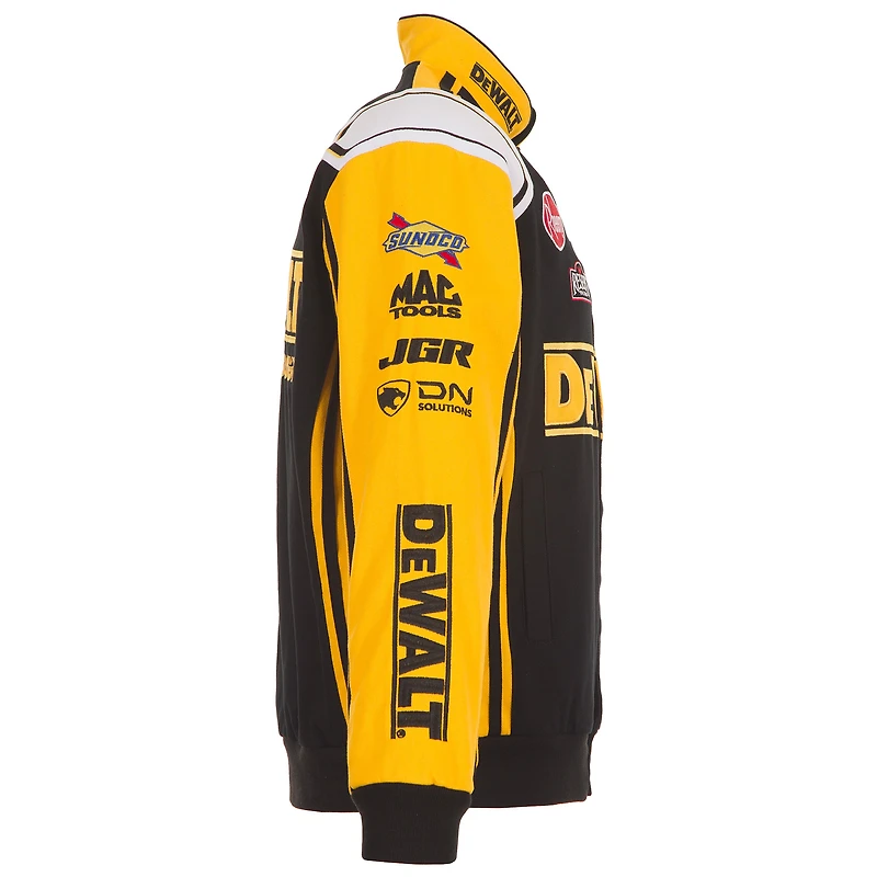 Veste d'uniforme en sergé à boutons-pression Christopher Bell DeWalt pour homme de JH Design, noire et jaune