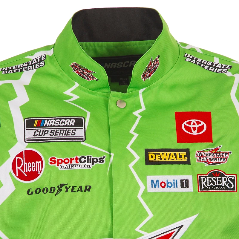 Veste d'uniforme en sergé à boutons-pression Christopher Bell Interstate Batteries verte JH Design pour homme