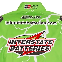 Men's JH Design Green Christopher Bell Interstate Batteries Full-Snap Twill Uniform Jacket