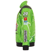 Men's JH Design Green Christopher Bell Interstate Batteries Full-Snap Twill Uniform Jacket
