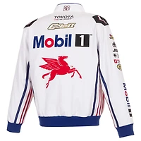 Men's JH Design White Christopher Bell 2026 Mobil 1 Full-Snap Twill Racing Jacket