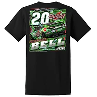 T-shirt noir pour homme de la collection Joe Gibbs Racing Team, avec le logo Christopher Bell Interstate Batteries.