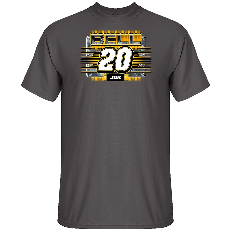 Men's Joe Gibbs Racing Team Collection Charcoal Christopher Bell DEWALT Car T-Shirt