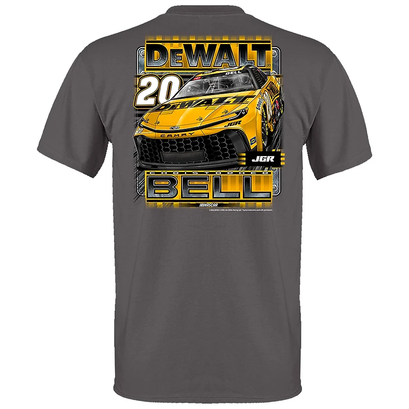 Men's Joe Gibbs Racing Team Collection Charcoal Christopher Bell DEWALT Car T-Shirt