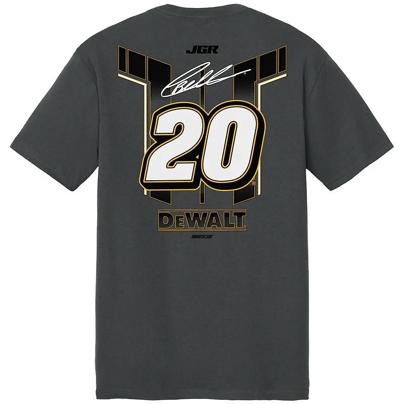 T-shirt tri-blend anthracite Christopher Bell DeWalt de la collection Joe Gibbs Racing Team pour homme