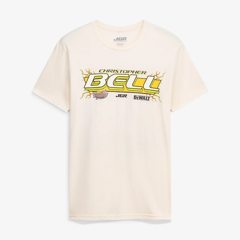 Men's Joe Gibbs Racing Team Collection  Cream Christopher Bell #20 DeWalt/Interstate T-Shirt
