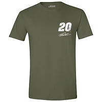 T-shirt vert pour homme avec drapeau Christopher Bell de la collection Joe Gibbs Racing Team