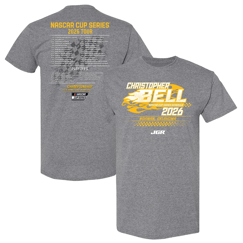 T-shirt homme collection Joe Gibbs Racing Team, anthracite chiné, programme Christopher Bell 2026