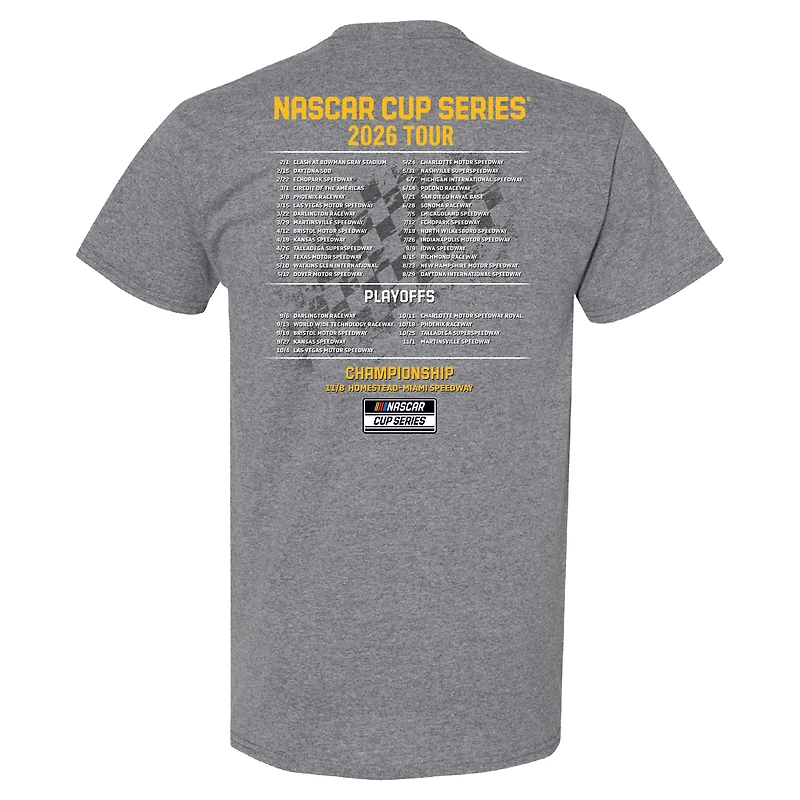 T-shirt homme collection Joe Gibbs Racing Team, anthracite chiné, programme Christopher Bell 2026