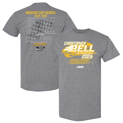 T-shirt homme collection Joe Gibbs Racing Team, anthracite chiné, programme Christopher Bell 2026