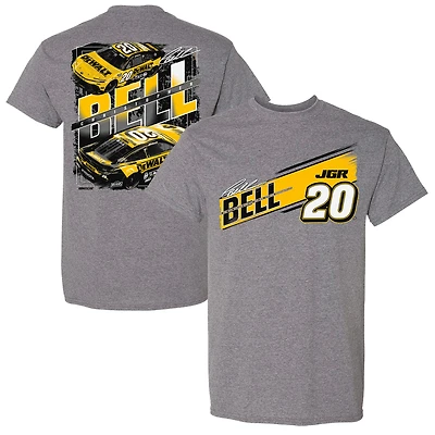 T-shirt homme gris chiné de la collection Joe Gibbs Racing Team, Christopher Bell, DeWalt Car