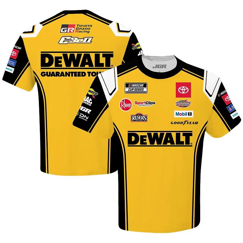 Men's Joe Gibbs Racing Team Collection  Yellow Christopher Bell DeWalt Uniform T-Shirt