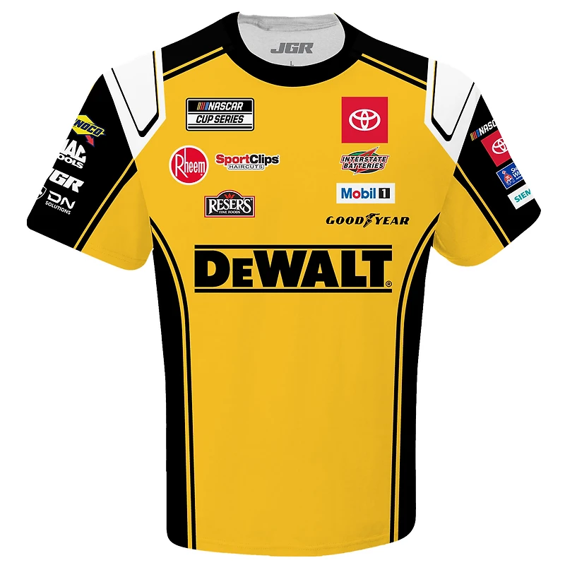 Men's Joe Gibbs Racing Team Collection  Yellow Christopher Bell DeWalt Uniform T-Shirt