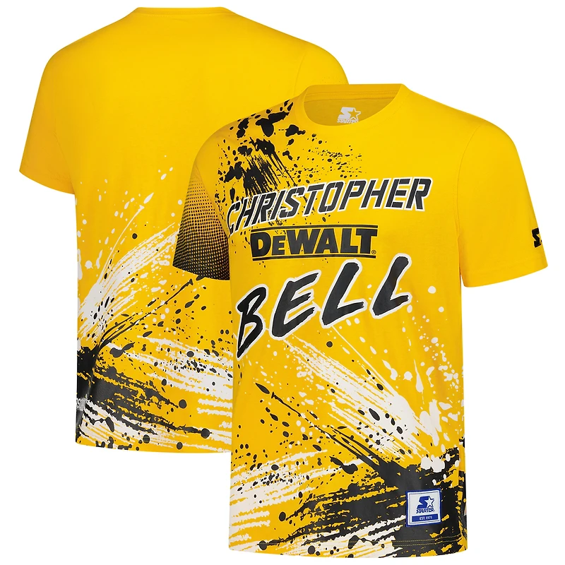 Men's Starter Yellow Christopher Bell Touchdown Extreme T-Shirt