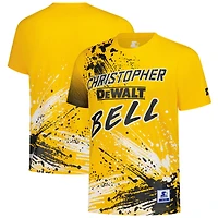 Men's Starter Yellow Christopher Bell Touchdown Extreme T-Shirt